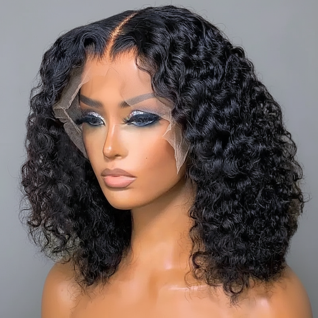 Bob wig with grey background