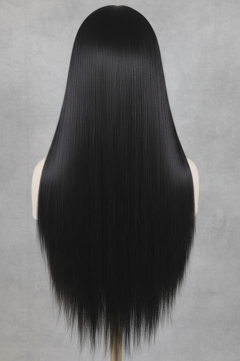 Wig with gray and white background